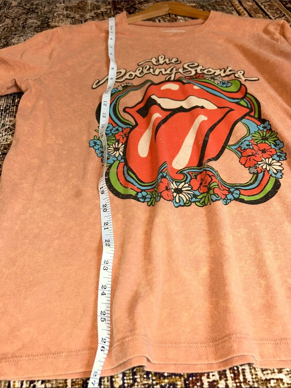 the Rolling Stones Orange Graphic Tongue Tee - Picture 5 of 7